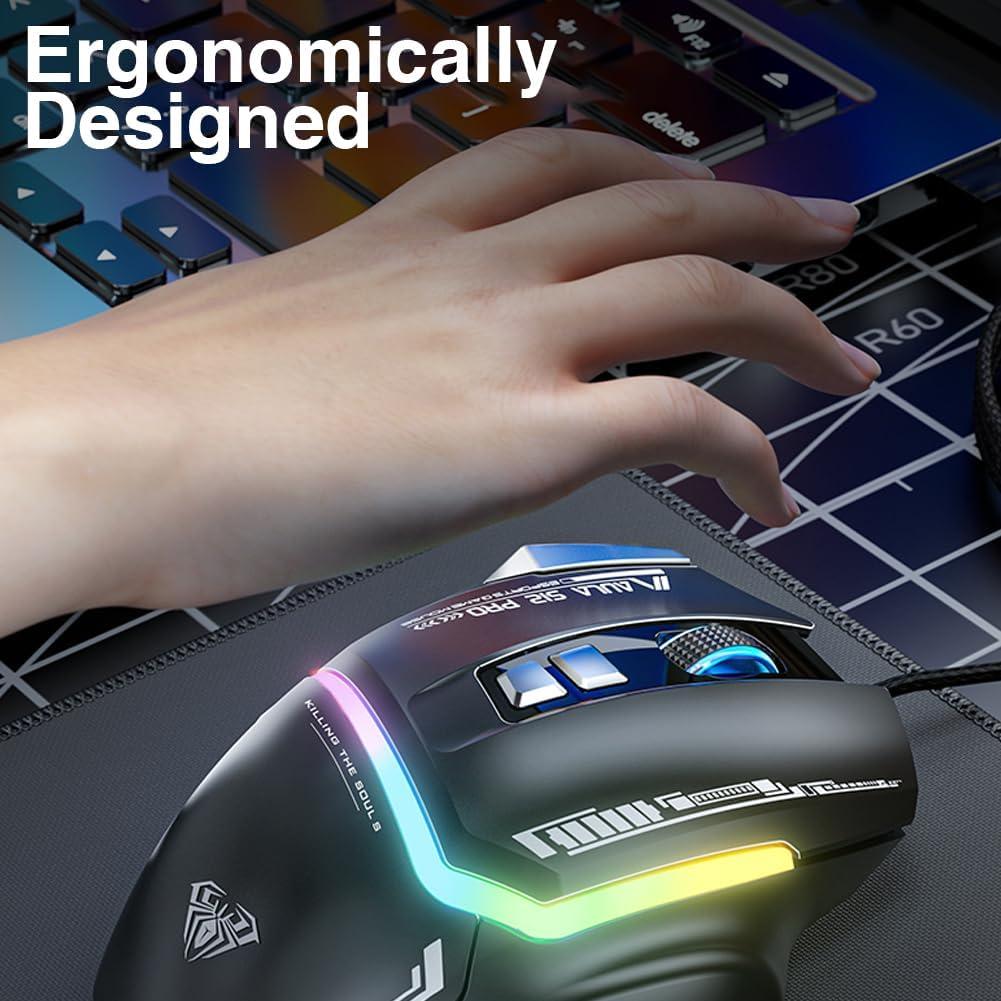 Ratón Gaming AULA S12 Pro Blanco 12800 DPI RGB 8 Botones