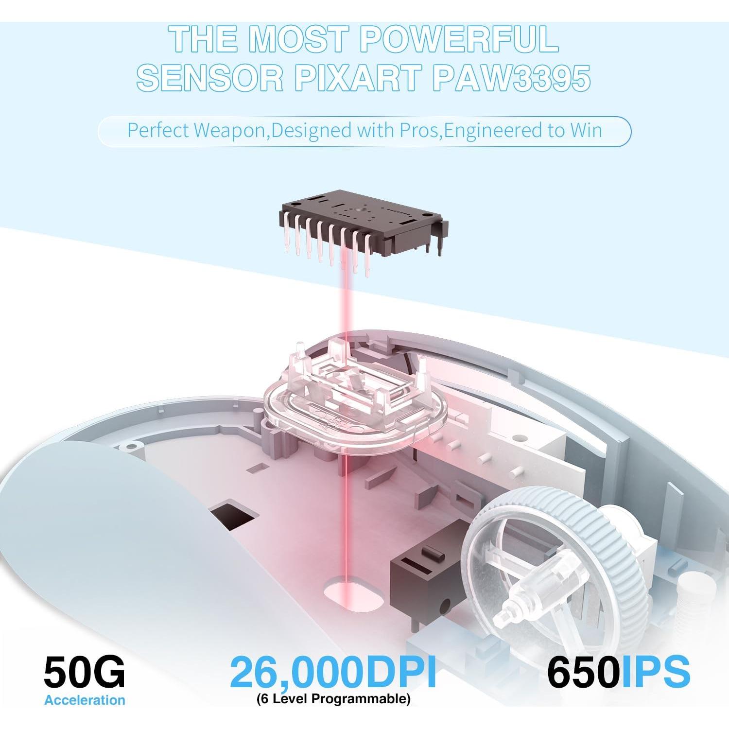 Ratón Gaming Inalámbrico Attack Shark AJ199 26000 DPI