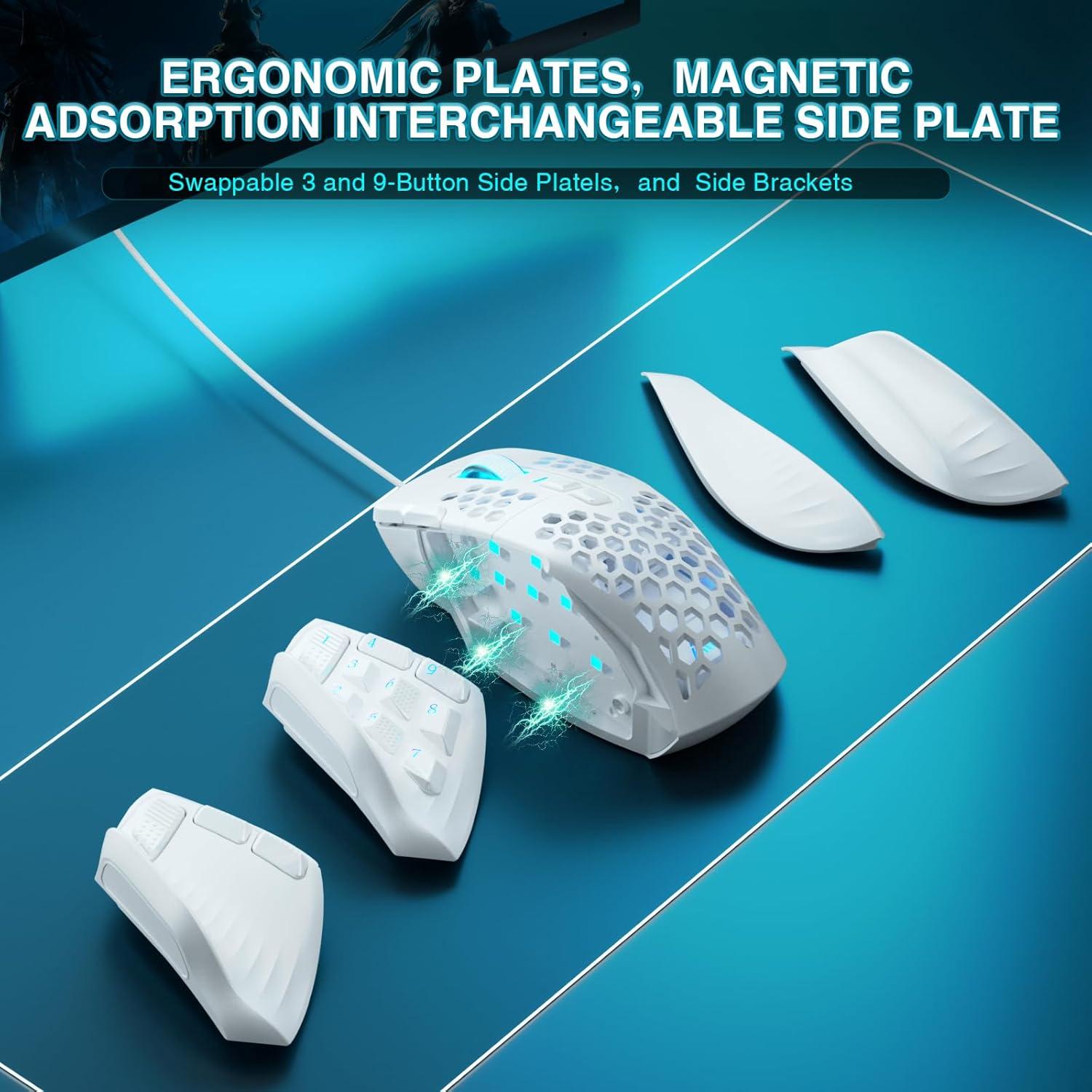 Ratón Gaming SOLAKAKA SM809 MMO con Cable RGB 24000 DPI