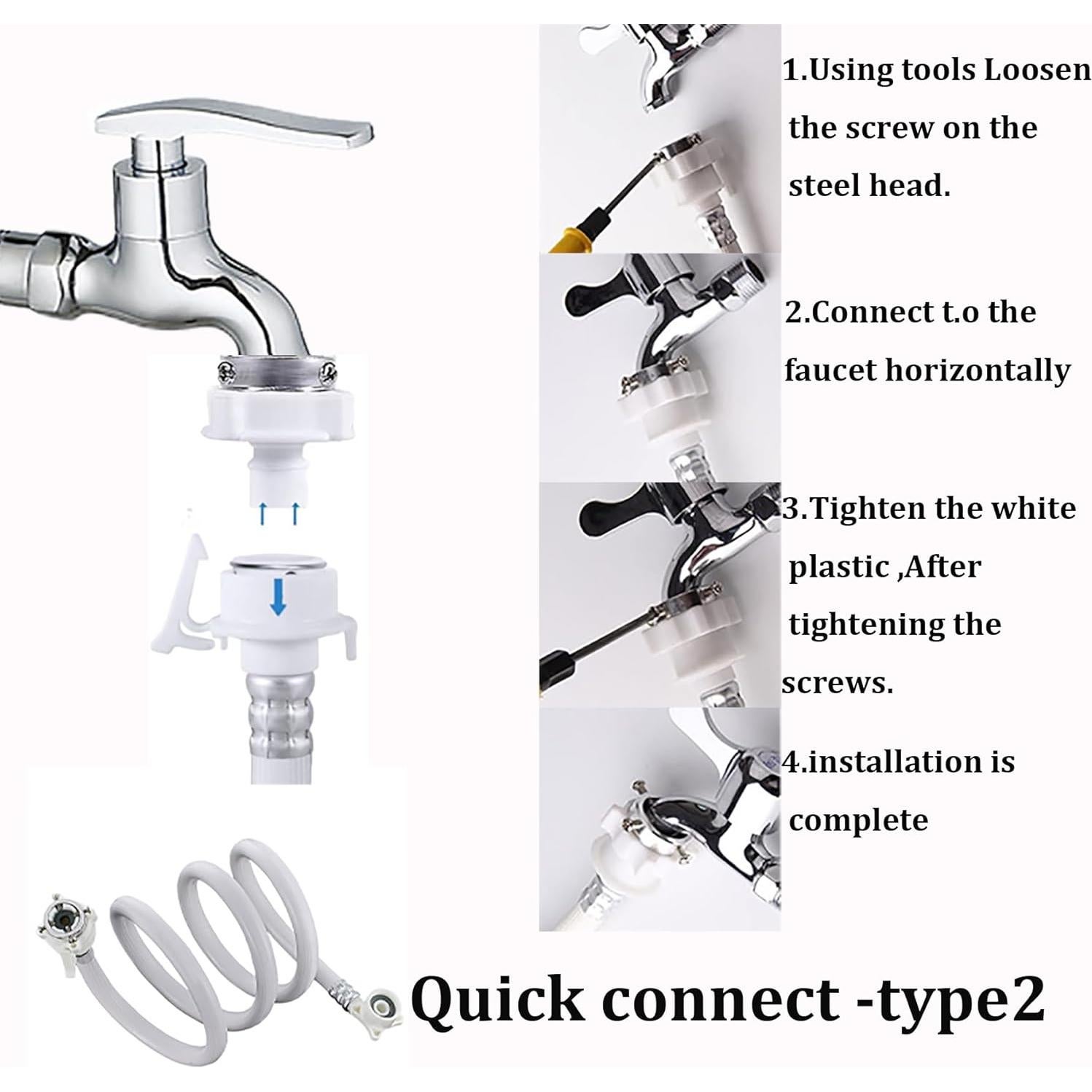 Manguera de Lavadora Portátil Detulseor 3m Conexión Rápida