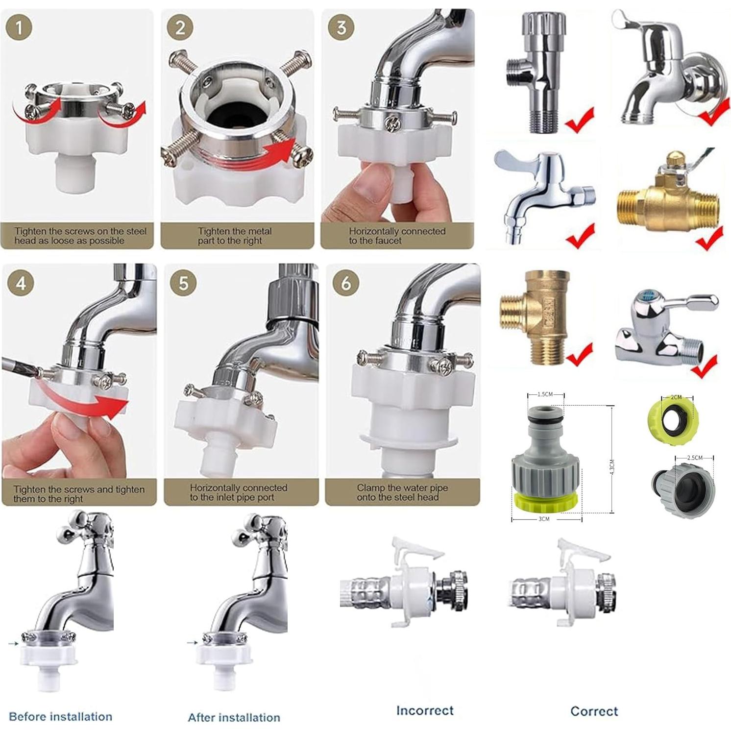 Manguera de Lavadora Portátil Detulseor 3m Conexión Rápida