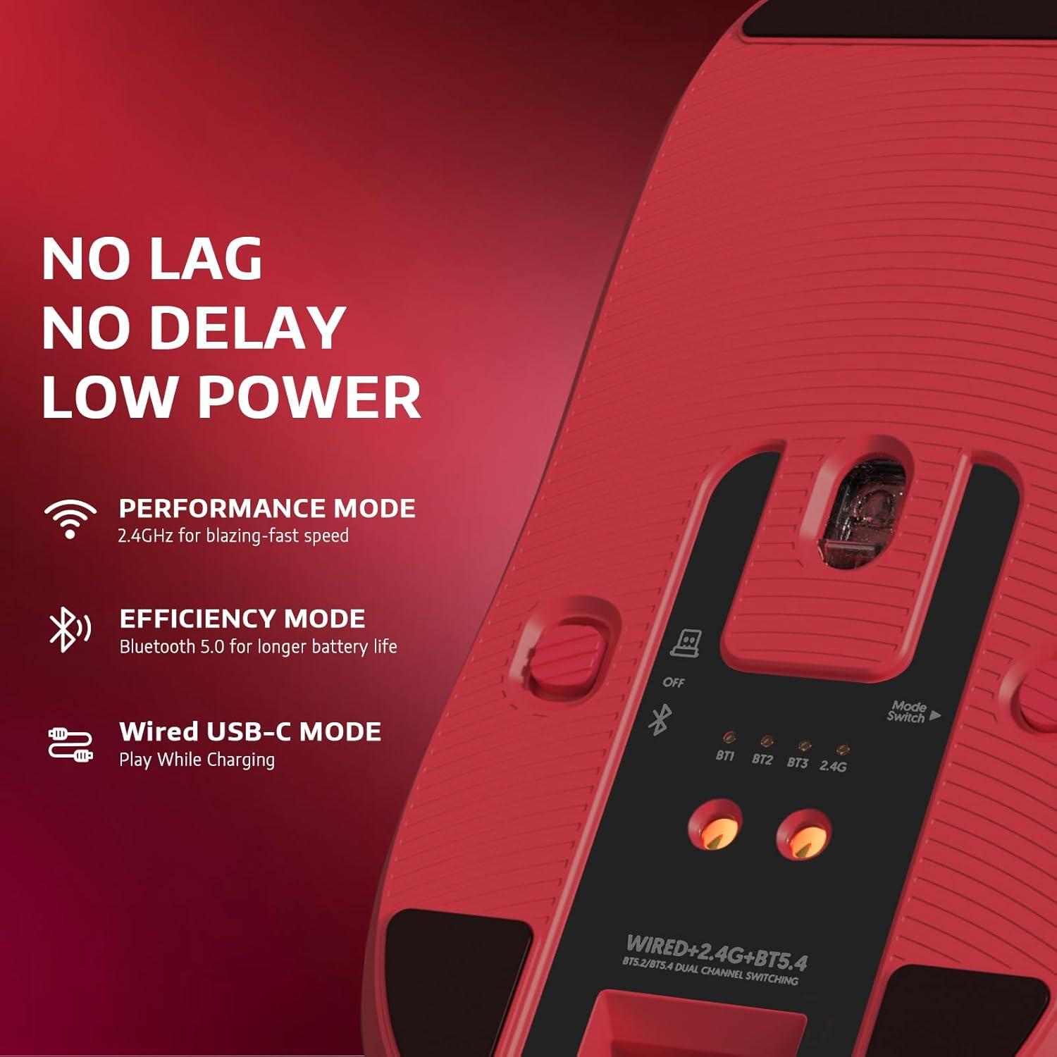 Ratón Gaming Inalámbrico MANBASNAKE X6 49g RGB 26000DPI