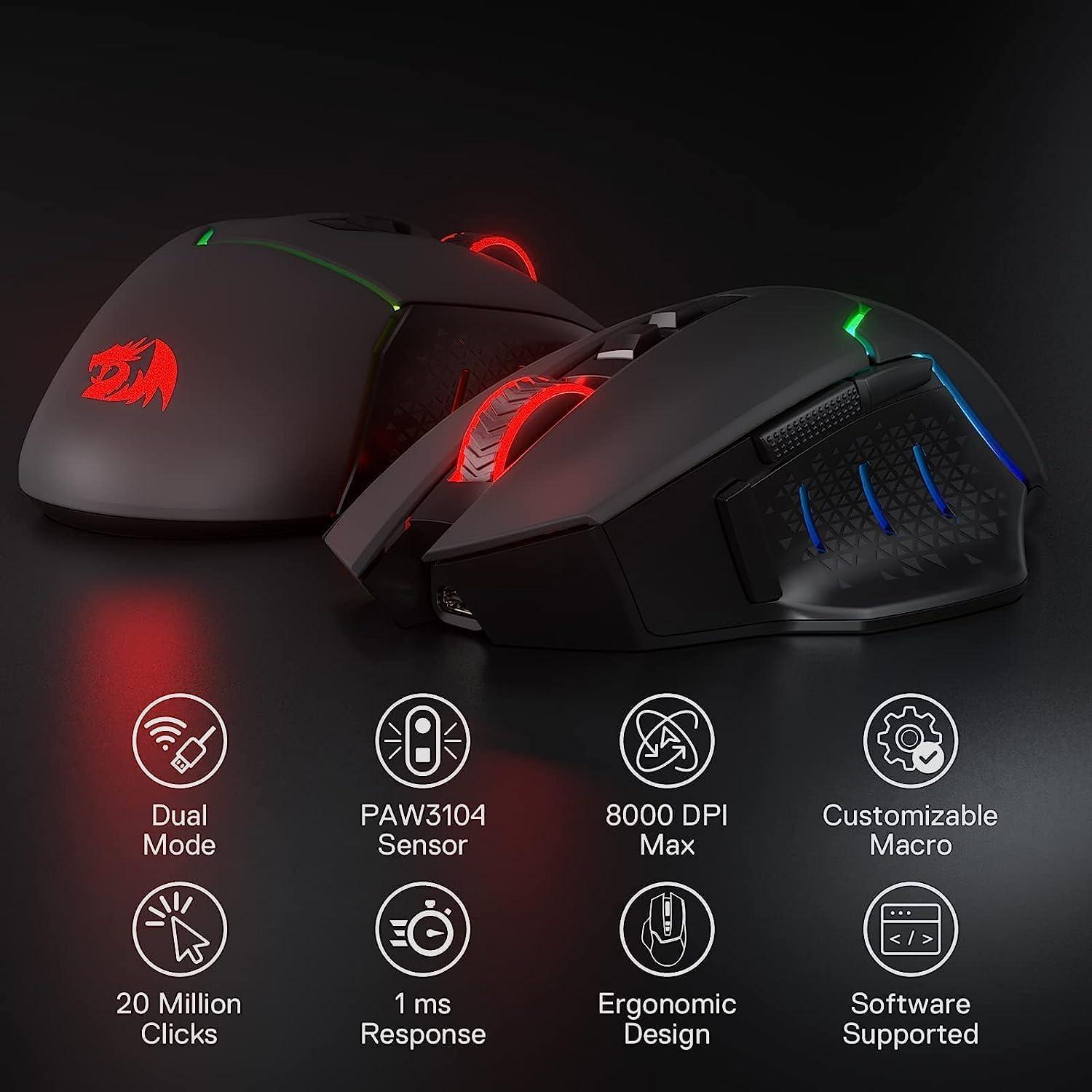 Redragon M690 PRO Ratón Gaming Inalámbrico 8000 DPI