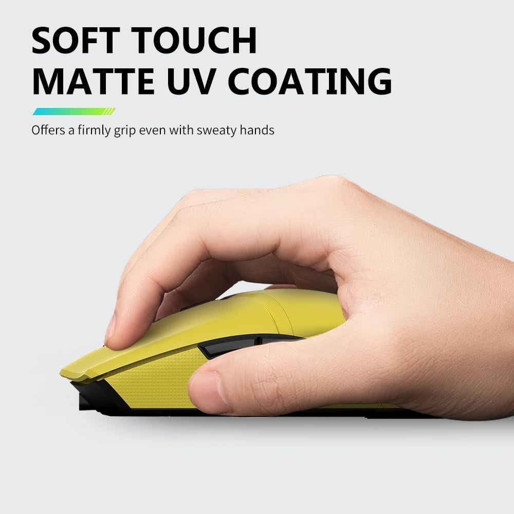 DeLUX M800PRO Ratón Gaming Inalámbrico 26000DPI Amarillo