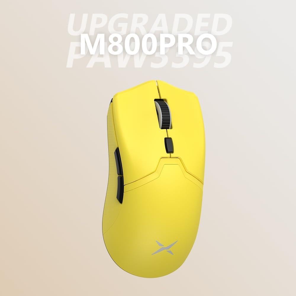 DeLUX M800PRO Ratón Gaming Inalámbrico 26000DPI Amarillo