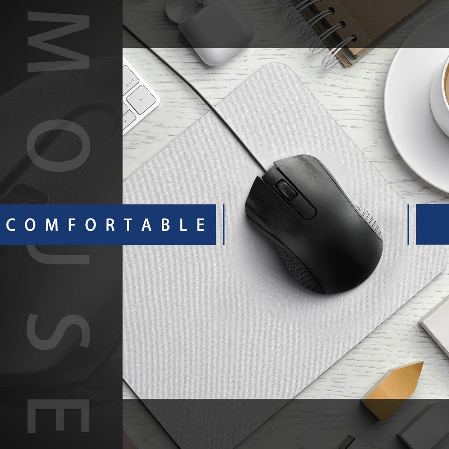 Hoteam 12 Ratones de Computadora USB Ergonómicos Negros