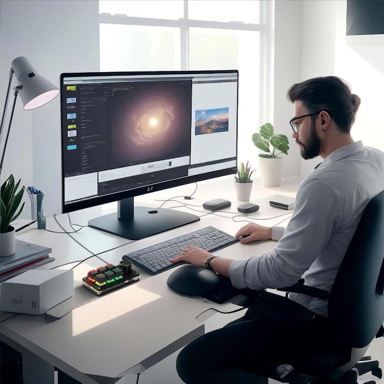 Teclado Mecánico Programable Koolertron RGB 6 Teclas Negro