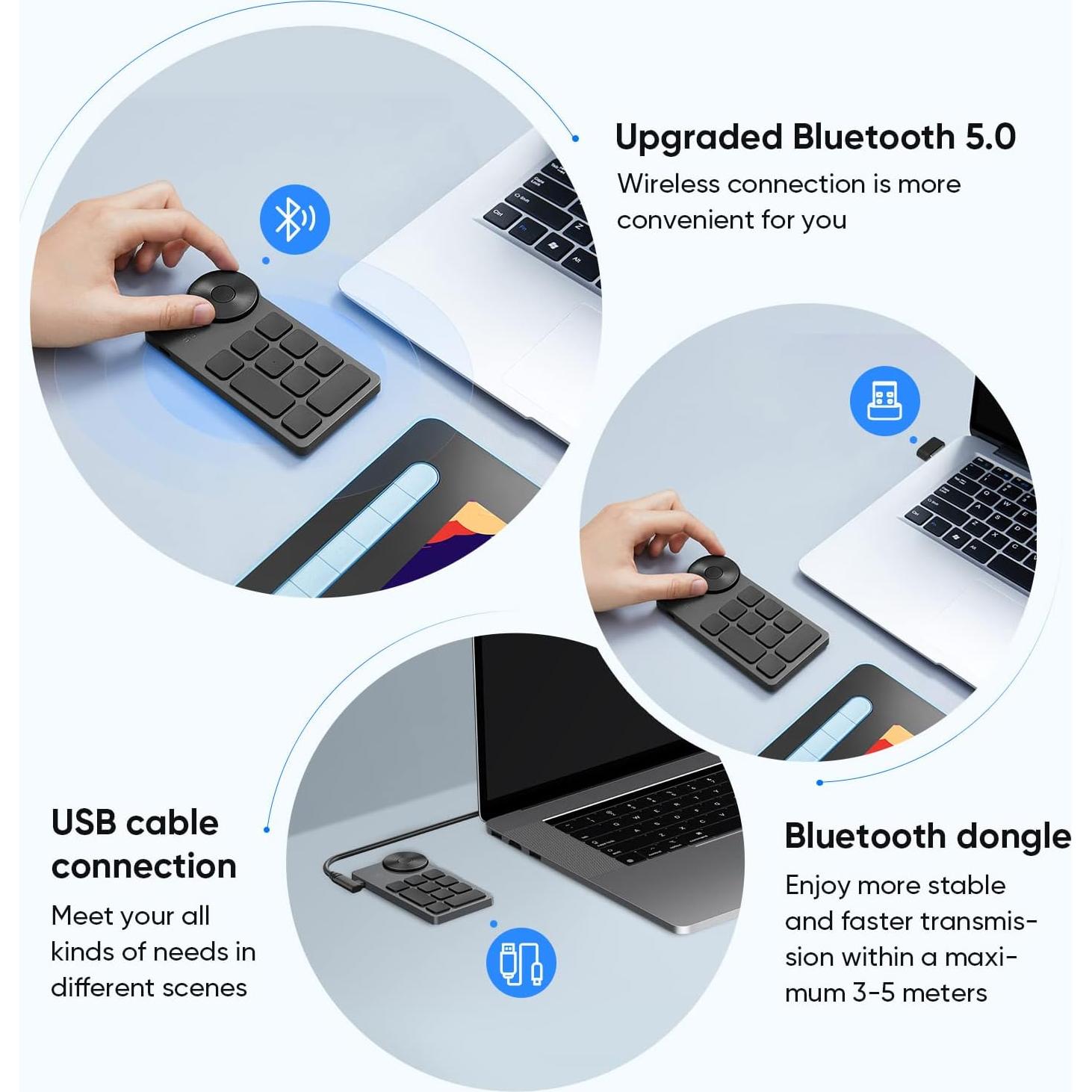 Teclado Inalámbrico XP-PEN Mini Keydial ACK05 Bluetooth 1000mAh