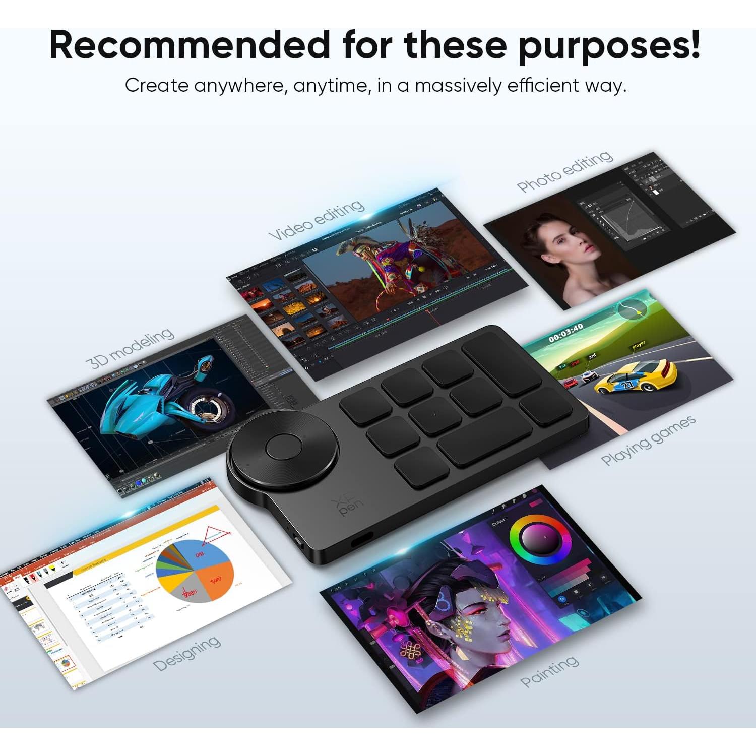 Teclado Inalámbrico XP-PEN Mini Keydial ACK05 Bluetooth 1000mAh