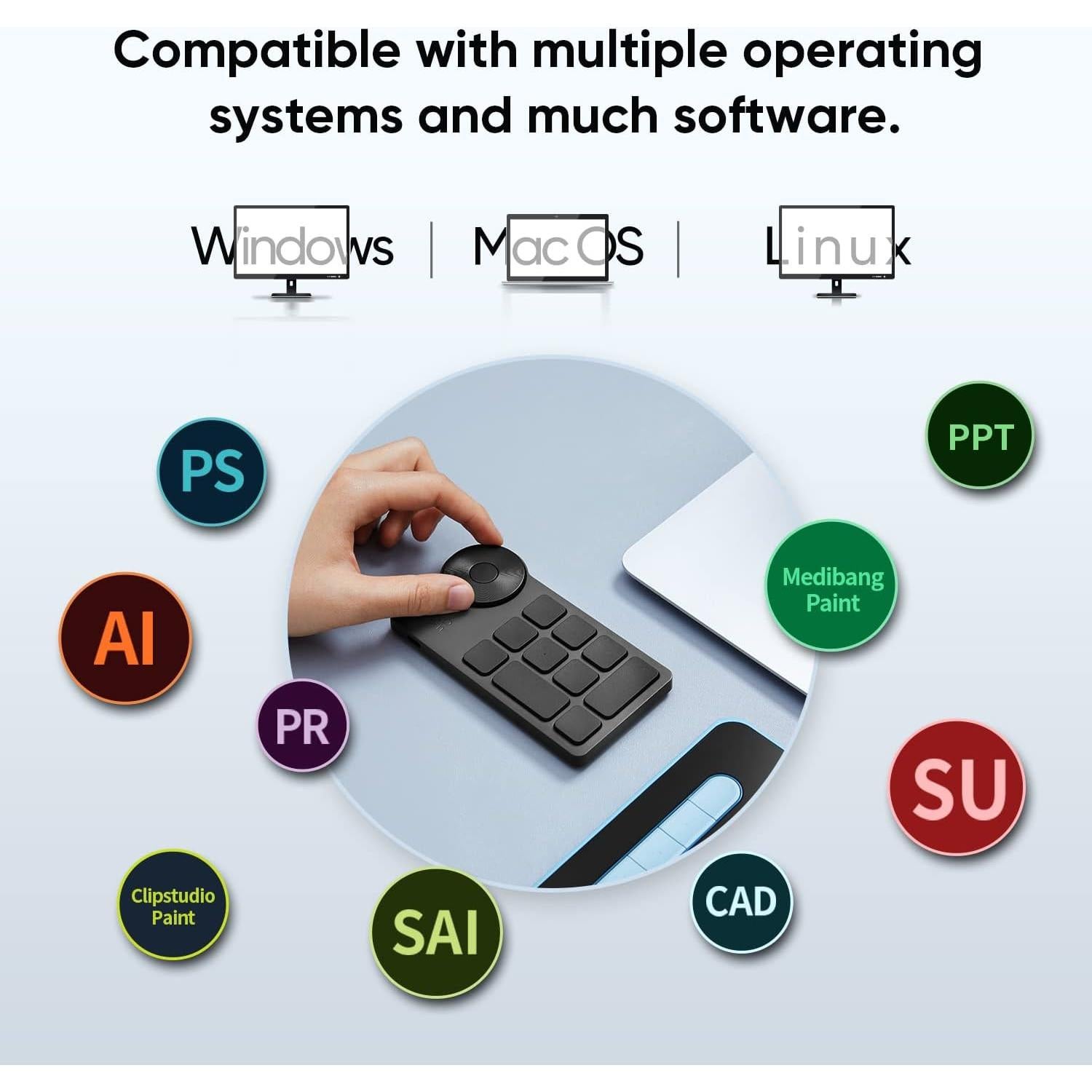 Teclado Inalámbrico XP-PEN Mini Keydial ACK05 Bluetooth 1000mAh