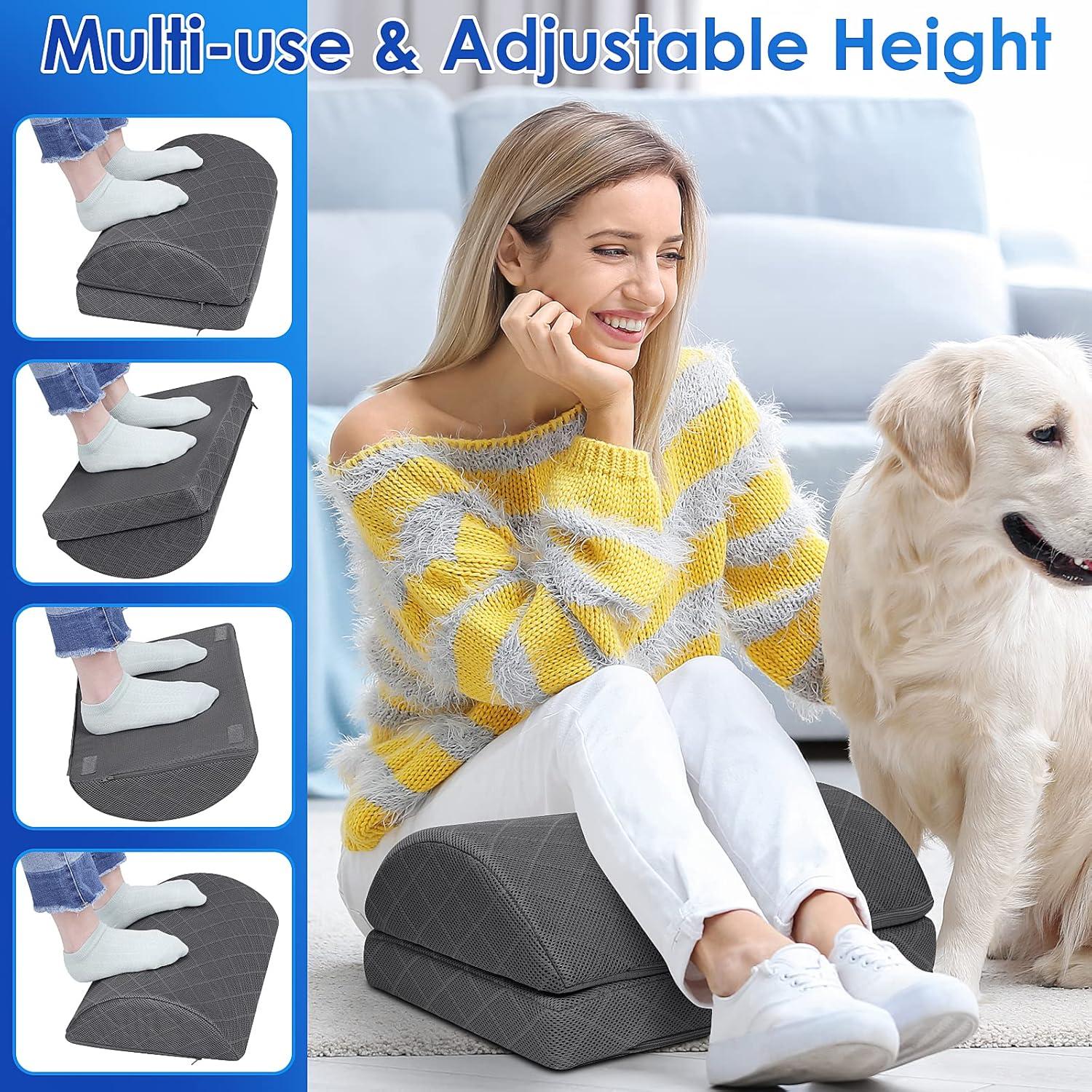 Reposapiés CushZone Ajustable con Funda Removible Gris