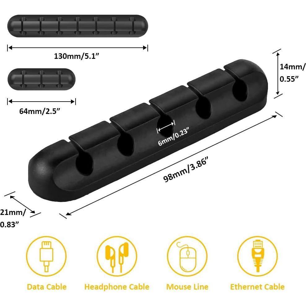 Organizador de Cables Baskiss con 7 Ranuras - Silicona