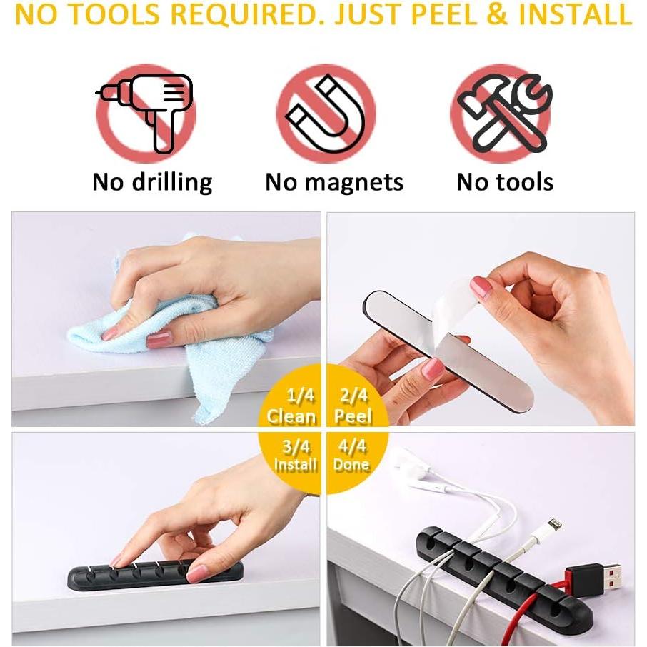 Organizador de Cables Baskiss con 7 Ranuras - Silicona