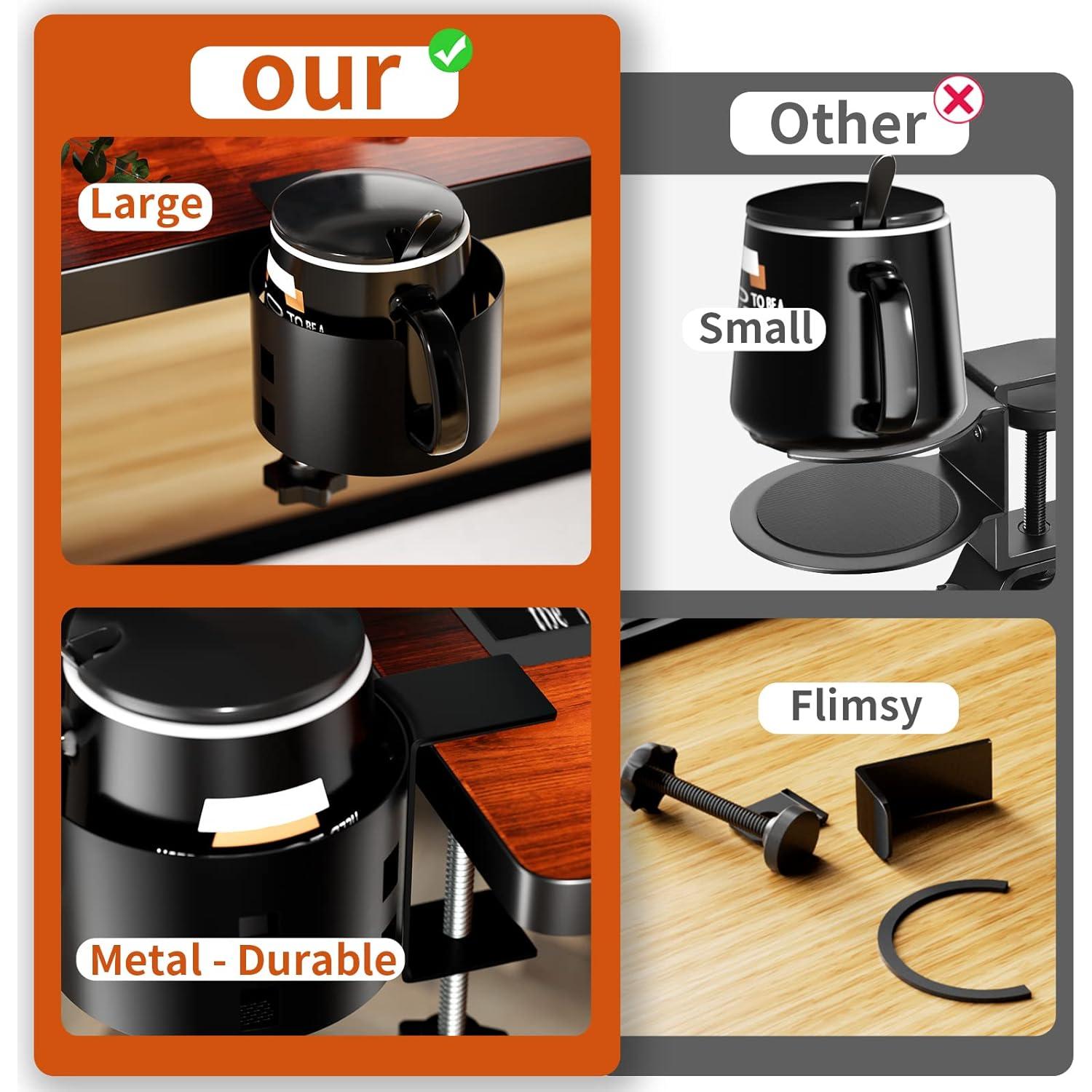 Soporte de Taza Grande OOKUU Ajustable 10 cm Antiderrame Negro