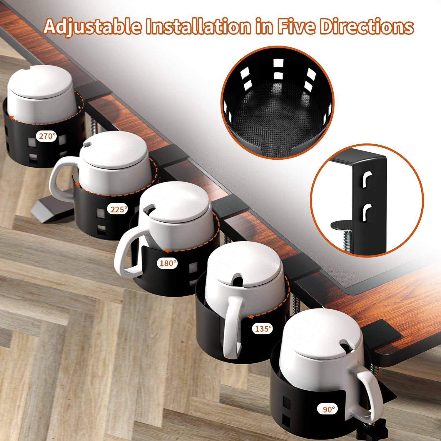 Soporte de Taza Grande OOKUU Ajustable 10 cm Antiderrame Negro