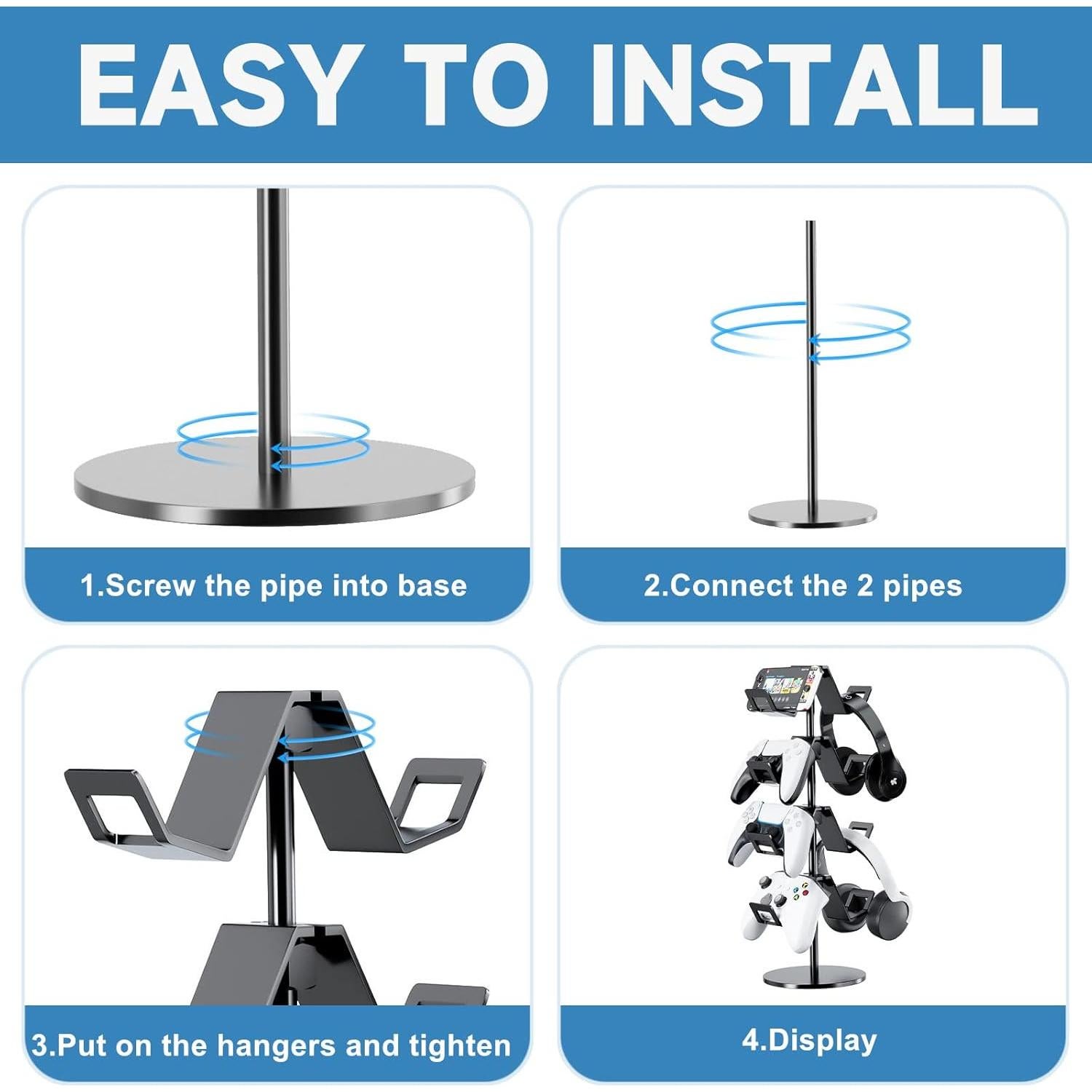 Soporte Ajustable para Controladores y Auriculares XST01 - Negro