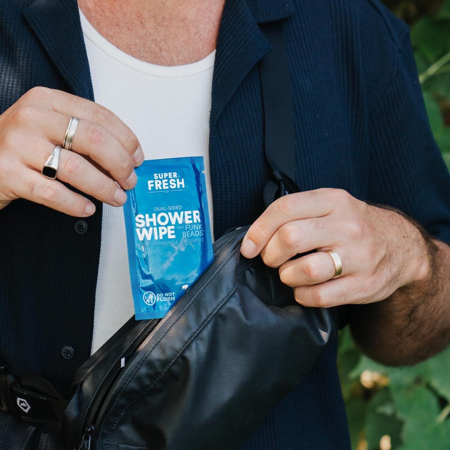 Toallitas de Ducha FunkBlock Super Fresh - 10 Toallitas Grandes