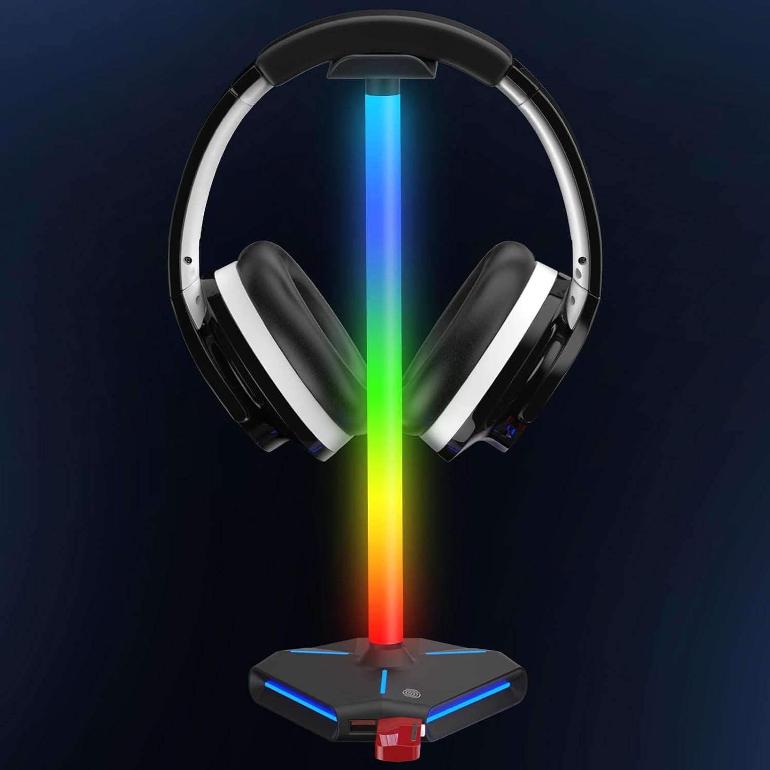 Soporte para Auriculares RGB COZOO con 2 Puertos USB