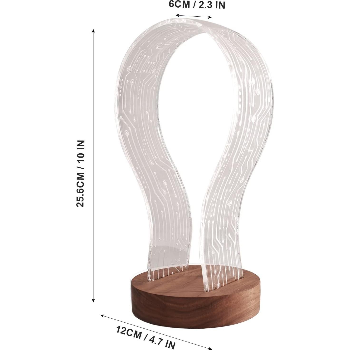 Soporte para Auriculares YuanDian de Madera con Luz LED