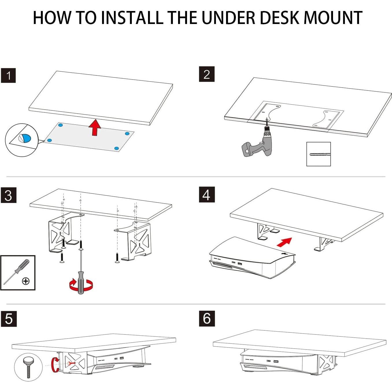 Soporte Bajo Escritorio Monzlteck para PS5/PS5 Slim/Pro