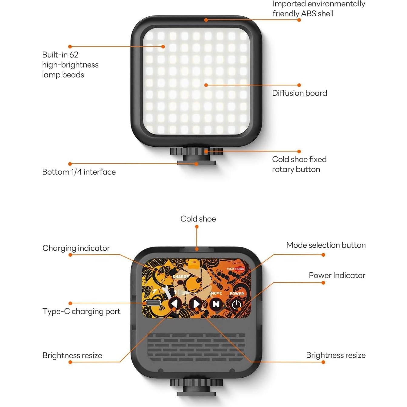 Kit de Vlogging V-Master con Micrófono y Luz LED para Smartphone