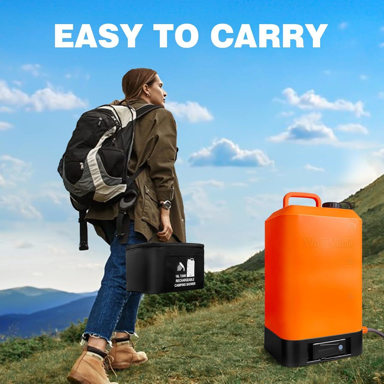 Ducha Portátil B. TAWD Y-8102 Silicona 17L Calentamiento Solar