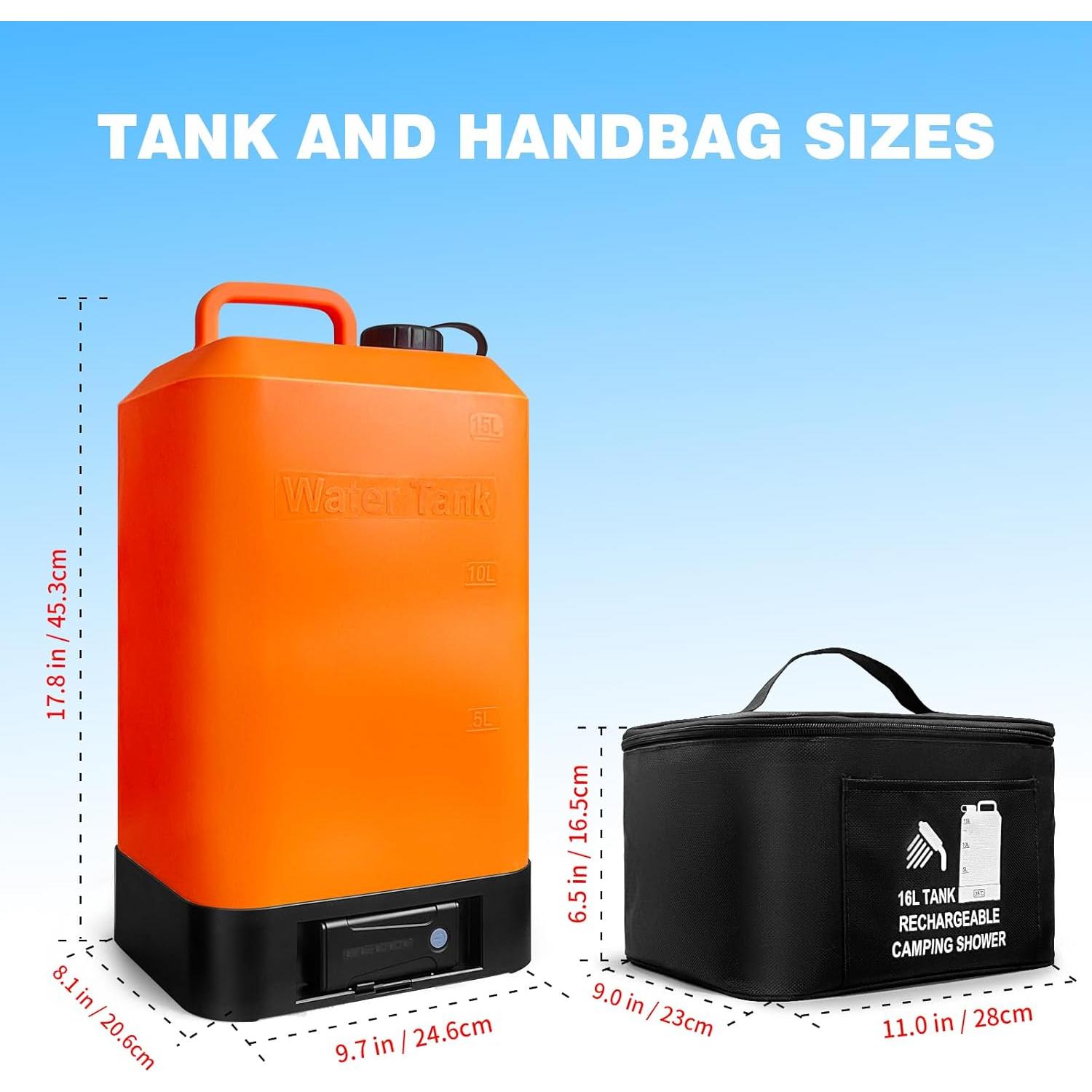 Ducha Portátil B. TAWD Y-8102 Silicona 17L Calentamiento Solar