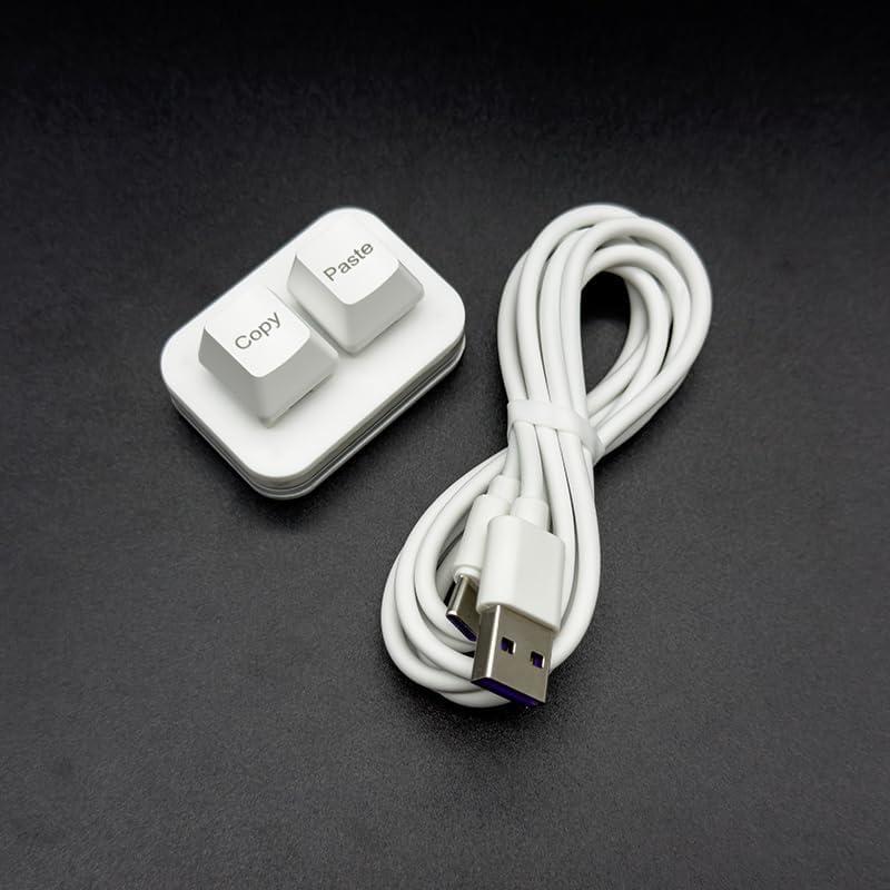 Teclado Mini USB Sanjimida 2 Teclas Copiar Pegar Blanco