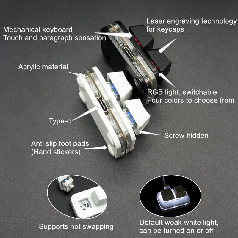 Teclado Mini USB Sanjimida 2 Teclas Copiar Pegar Blanco