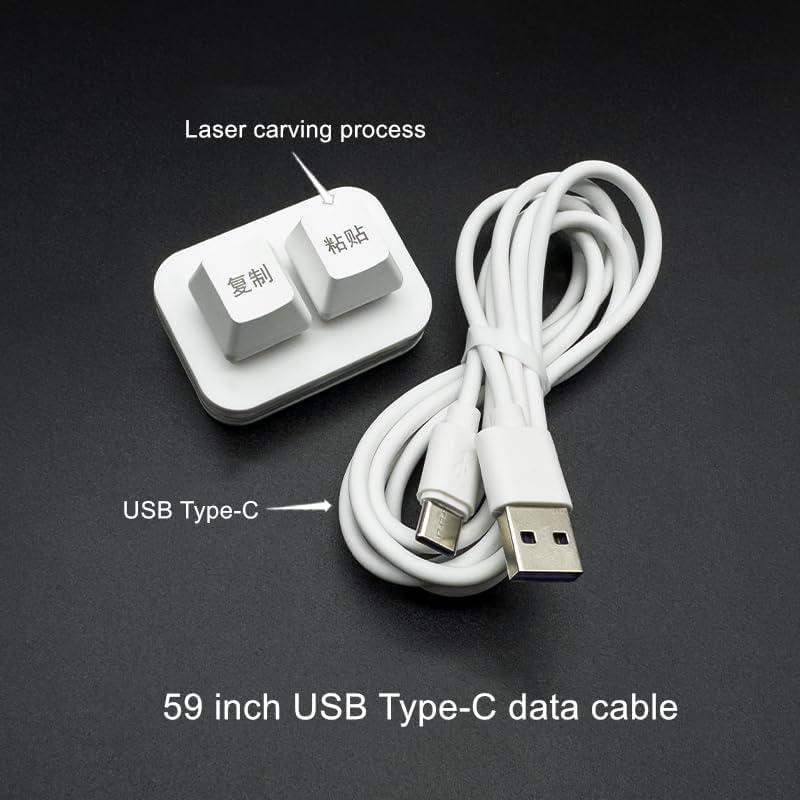 Teclado Mini USB Sanjimida 2 Teclas Copiar Pegar Blanco