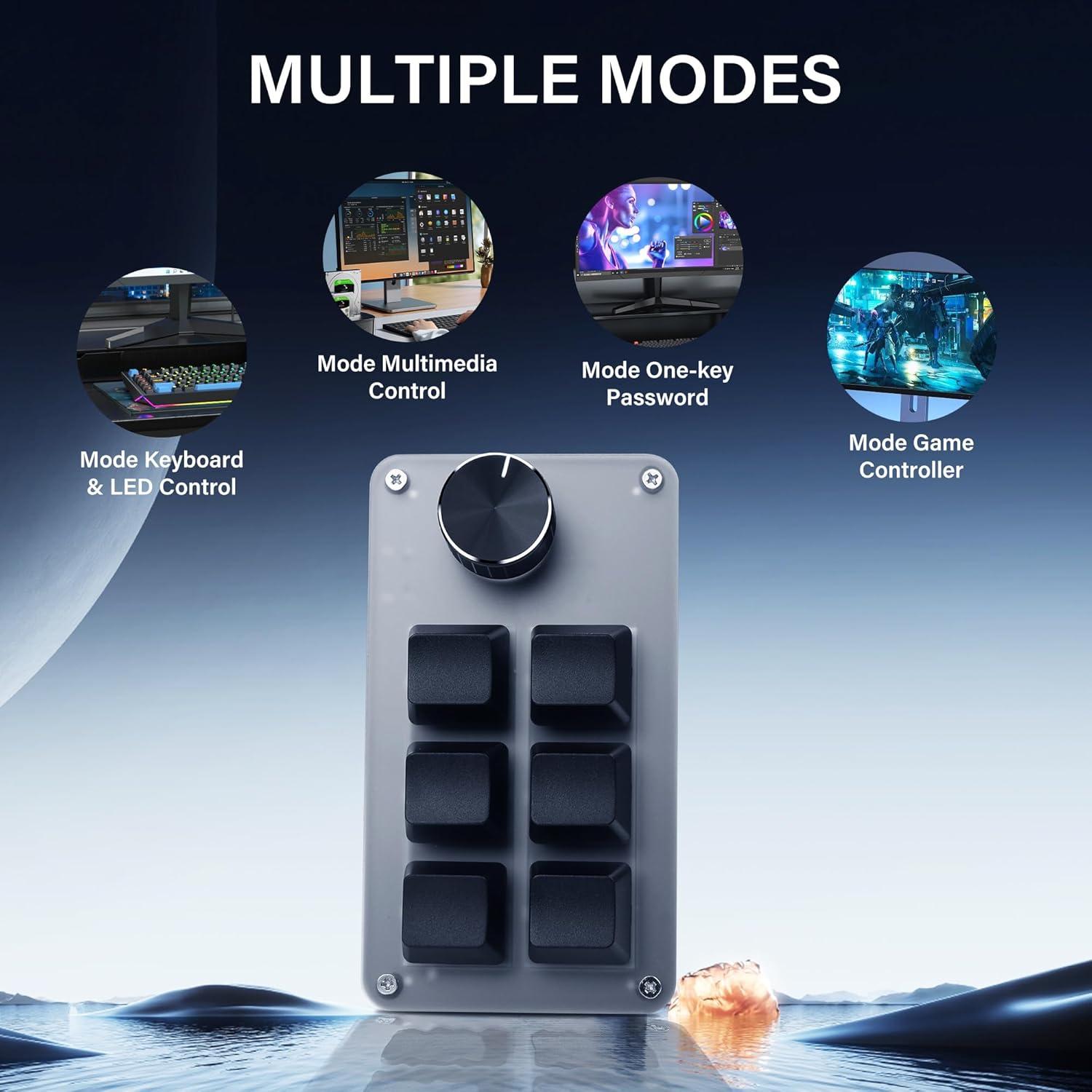 Teclado Mecánico Programable Mini SinLoon USB 6 Teclas RGB