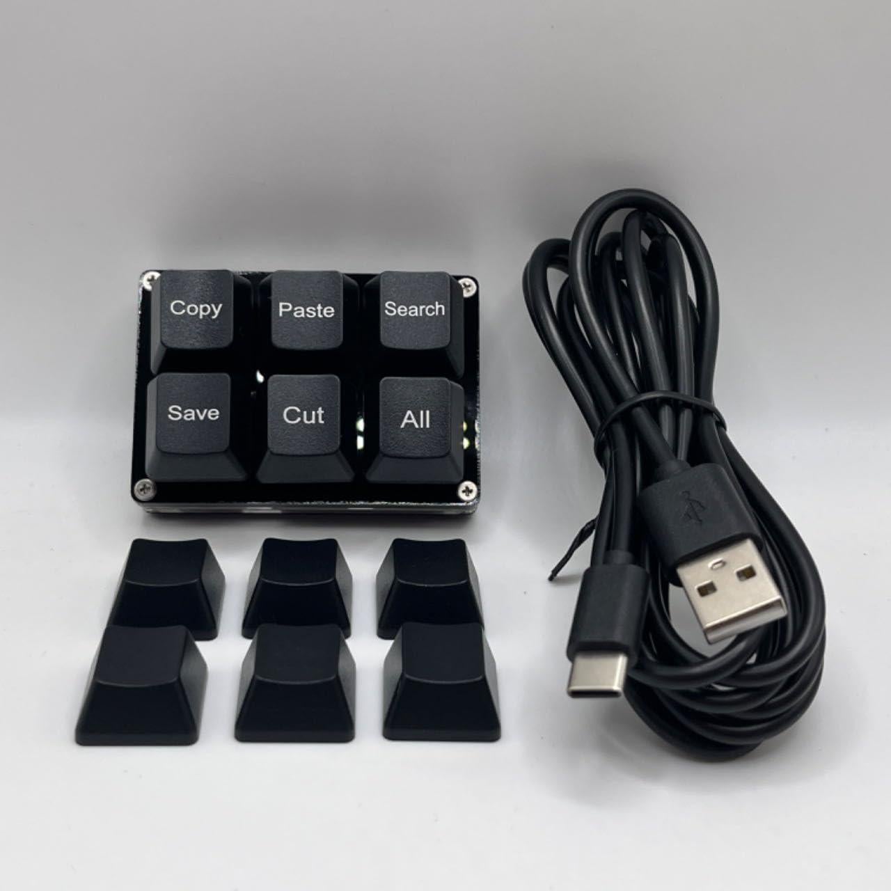 Teclado Mecánico Programable Mini BTXETUEL Negro 6 Teclas