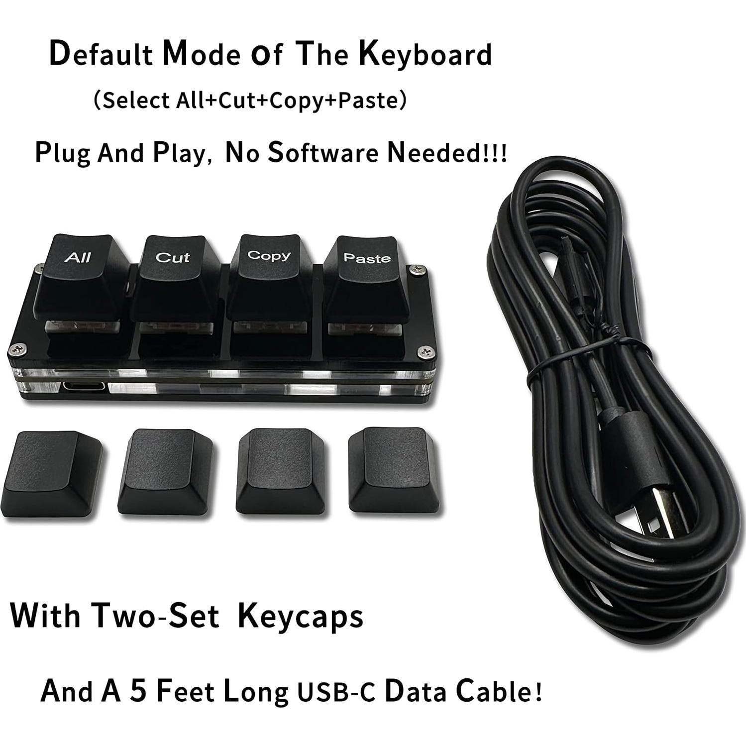 Teclado Mini Mecánico RGB BTXETUEL 4 Teclas Programable