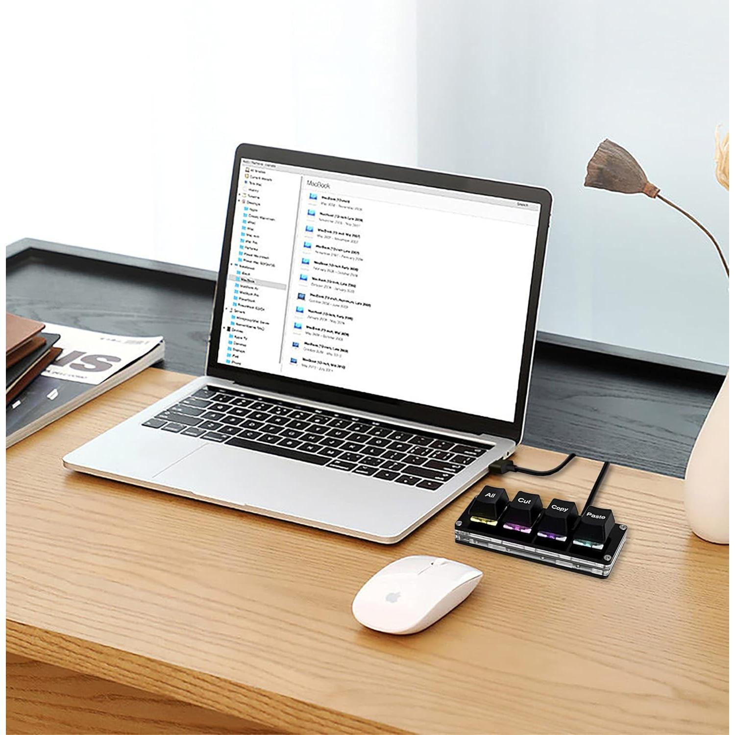 Teclado Mini Mecánico RGB BTXETUEL 4 Teclas Programable