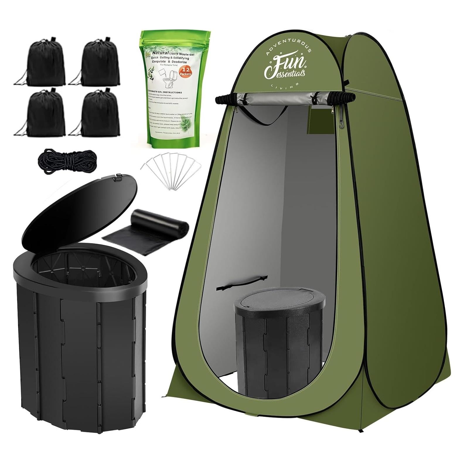 Inodoro Portátil ESENCIALES DIVERTIDOS con Carpa Privacidad