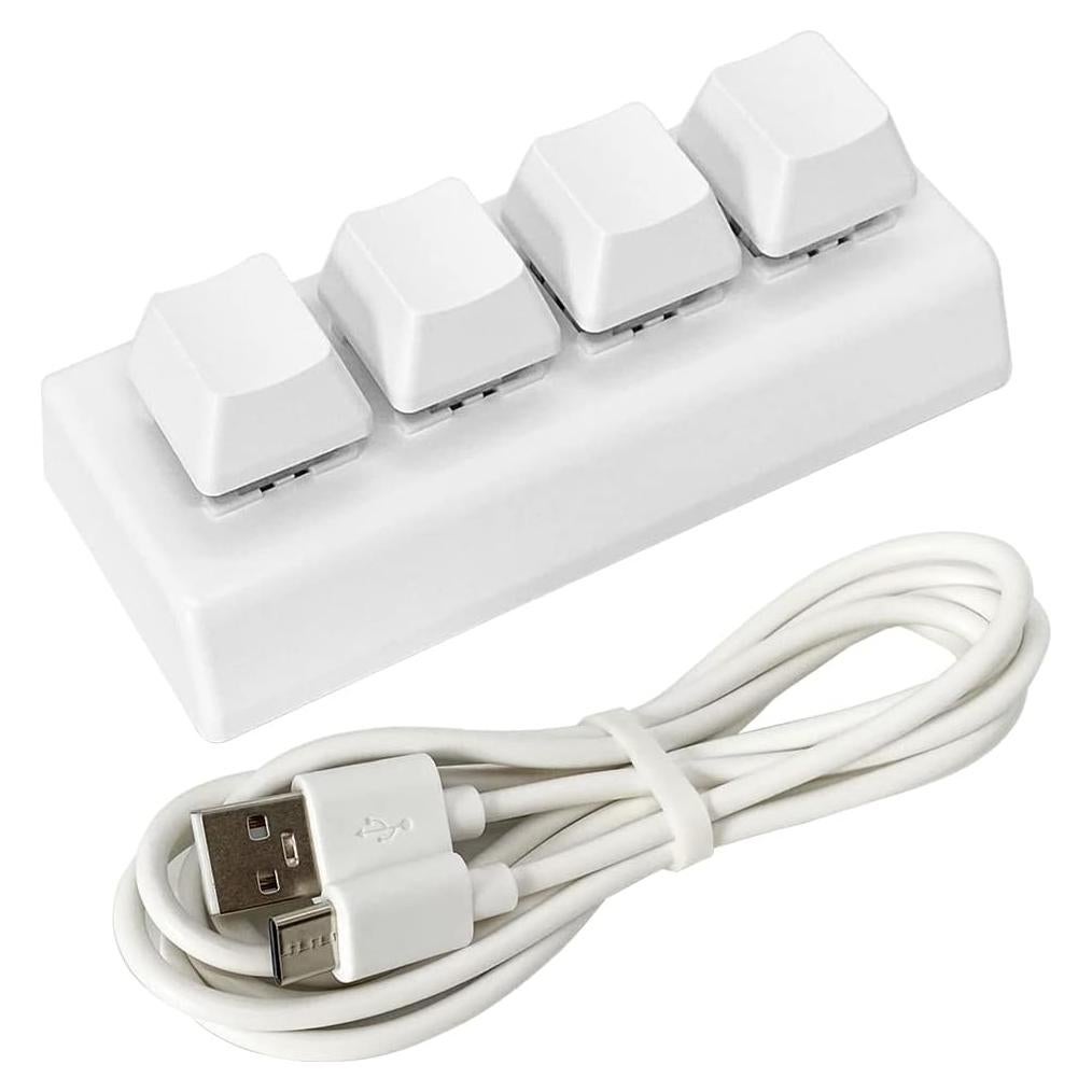 Teclado Mecánico Macro QINIZX 4 Teclas RGB USB-C Programable