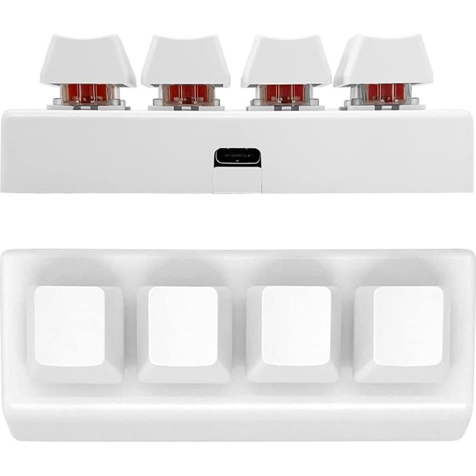 Teclado Mecánico Macro QINIZX 4 Teclas RGB USB-C Programable