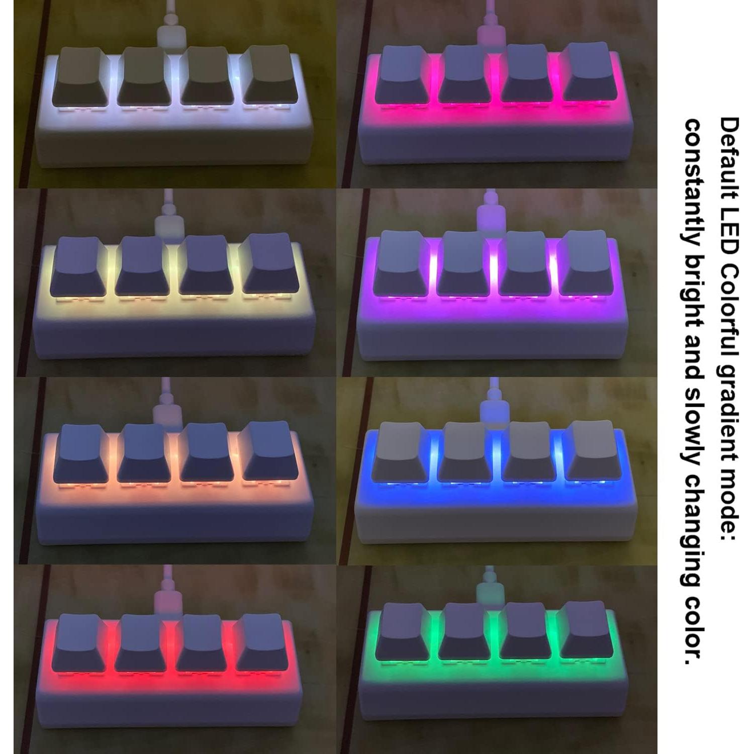Teclado Mecánico Macro QINIZX 4 Teclas RGB USB-C Programable