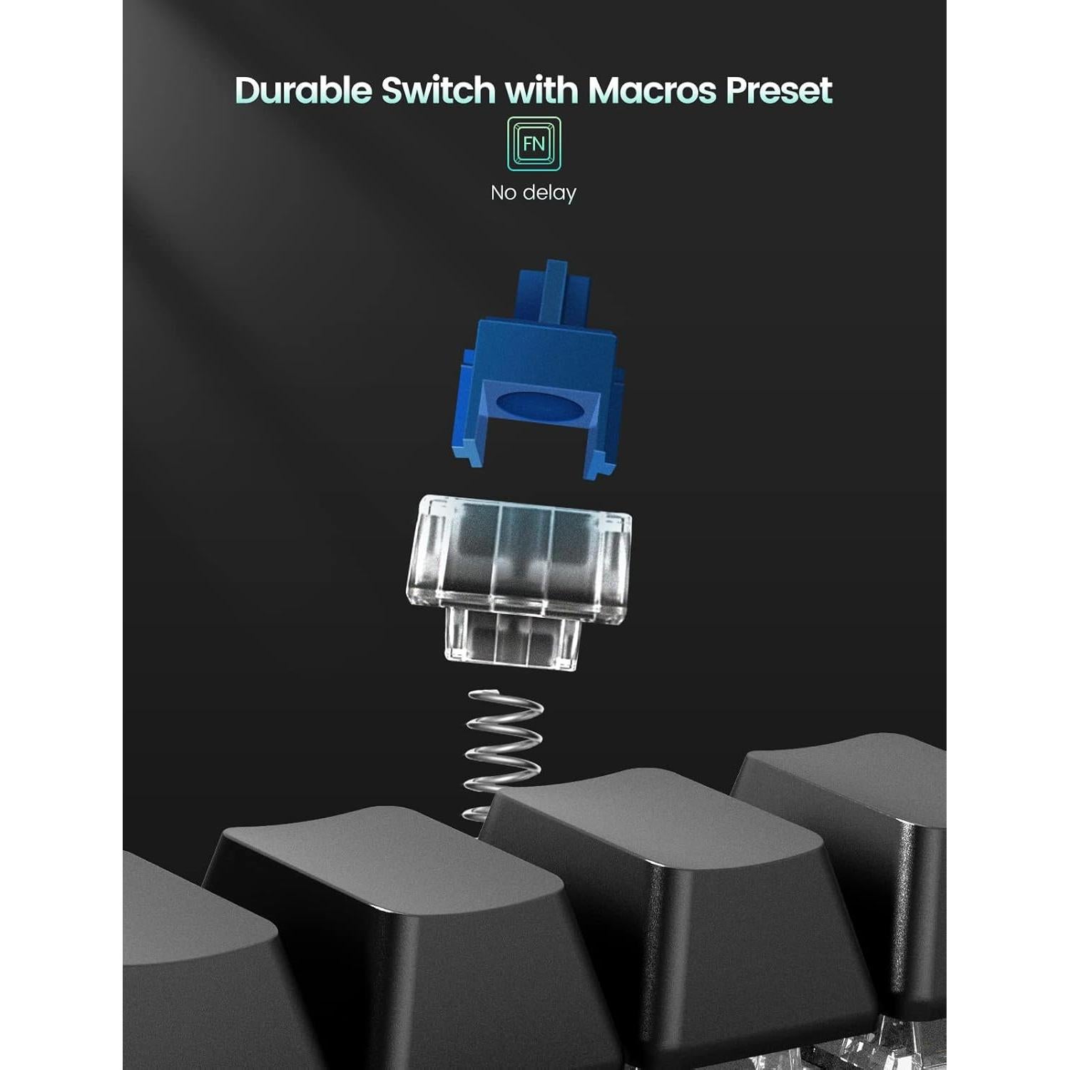 Teclado Mecánico Programable Vaydeer JP3071-C 4 Teclas NKRO