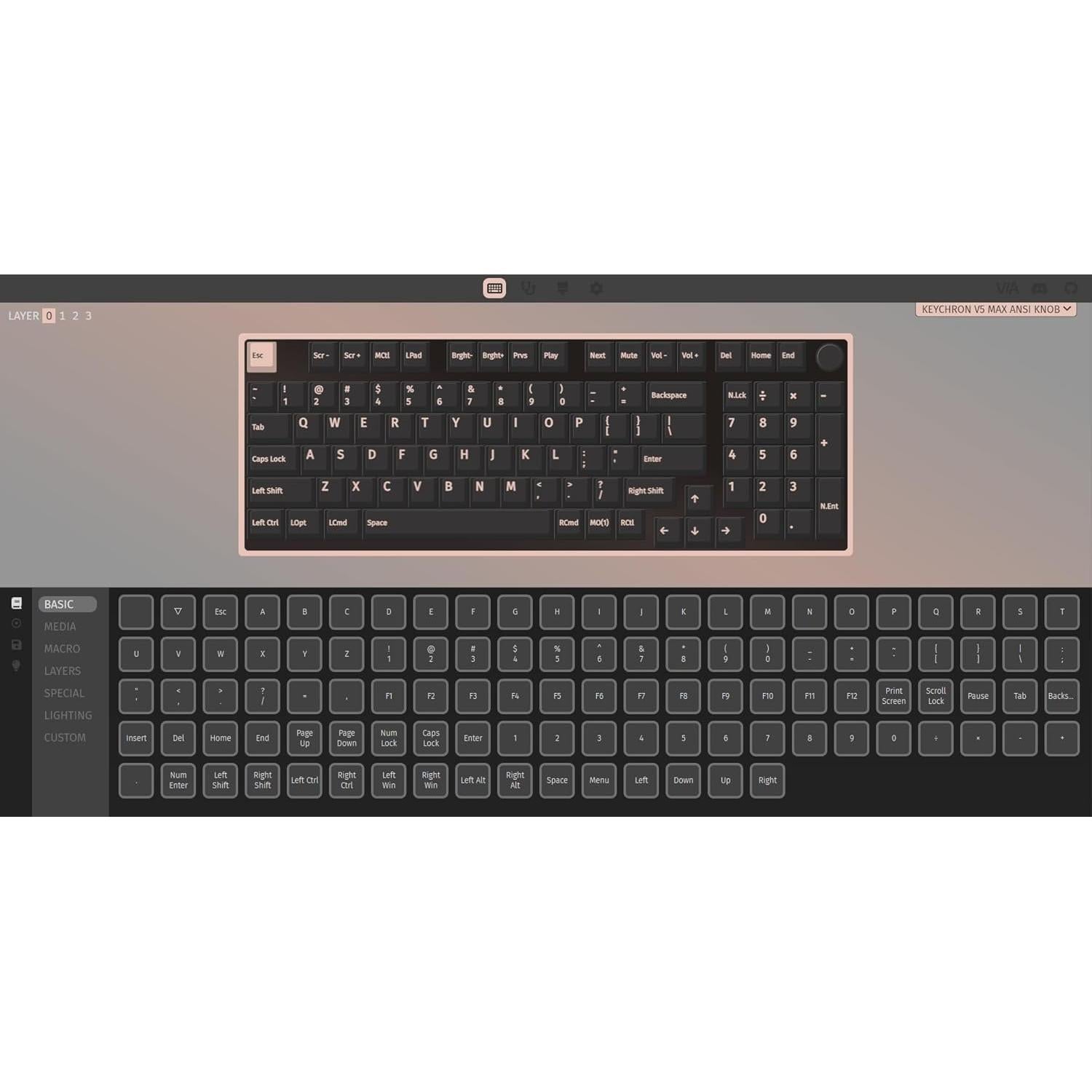 Teclado Mecánico Inalámbrico Keychron V5 Max RGB 100 Teclas