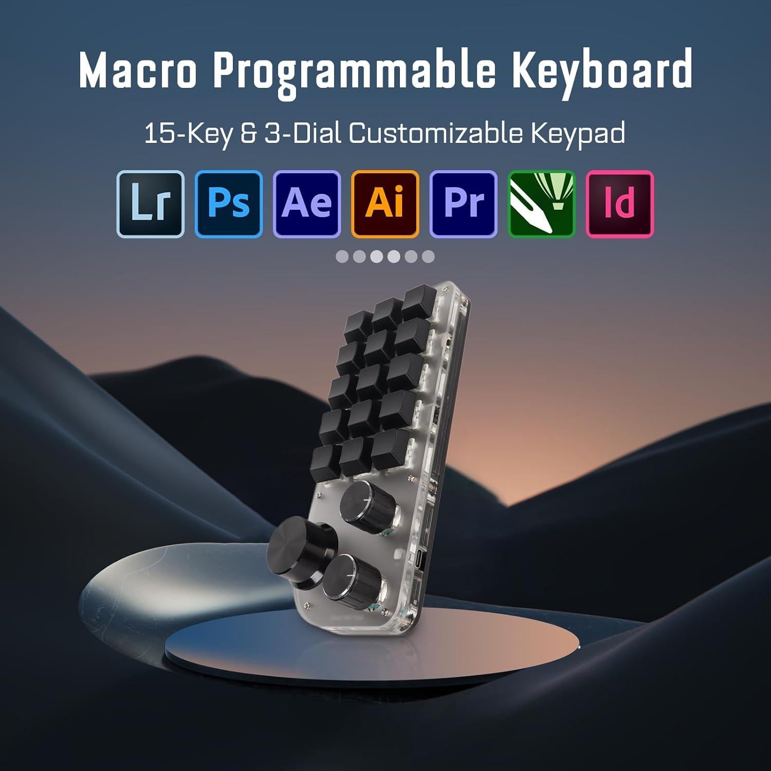 Teclado Mecánico Programable Sanpyl 15 Teclas 3 Perillas