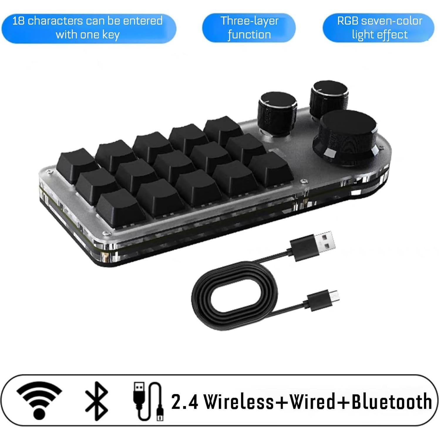 Teclado Mecánico Programable Sanpyl 15 Teclas 3 Perillas