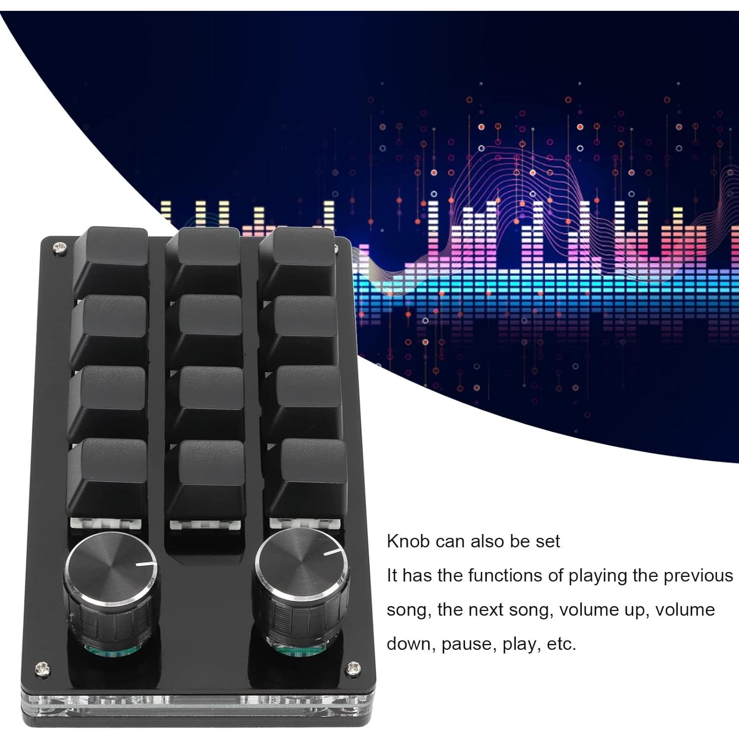 Teclado Mecánico Programable Zerodis 12 Teclas Negro