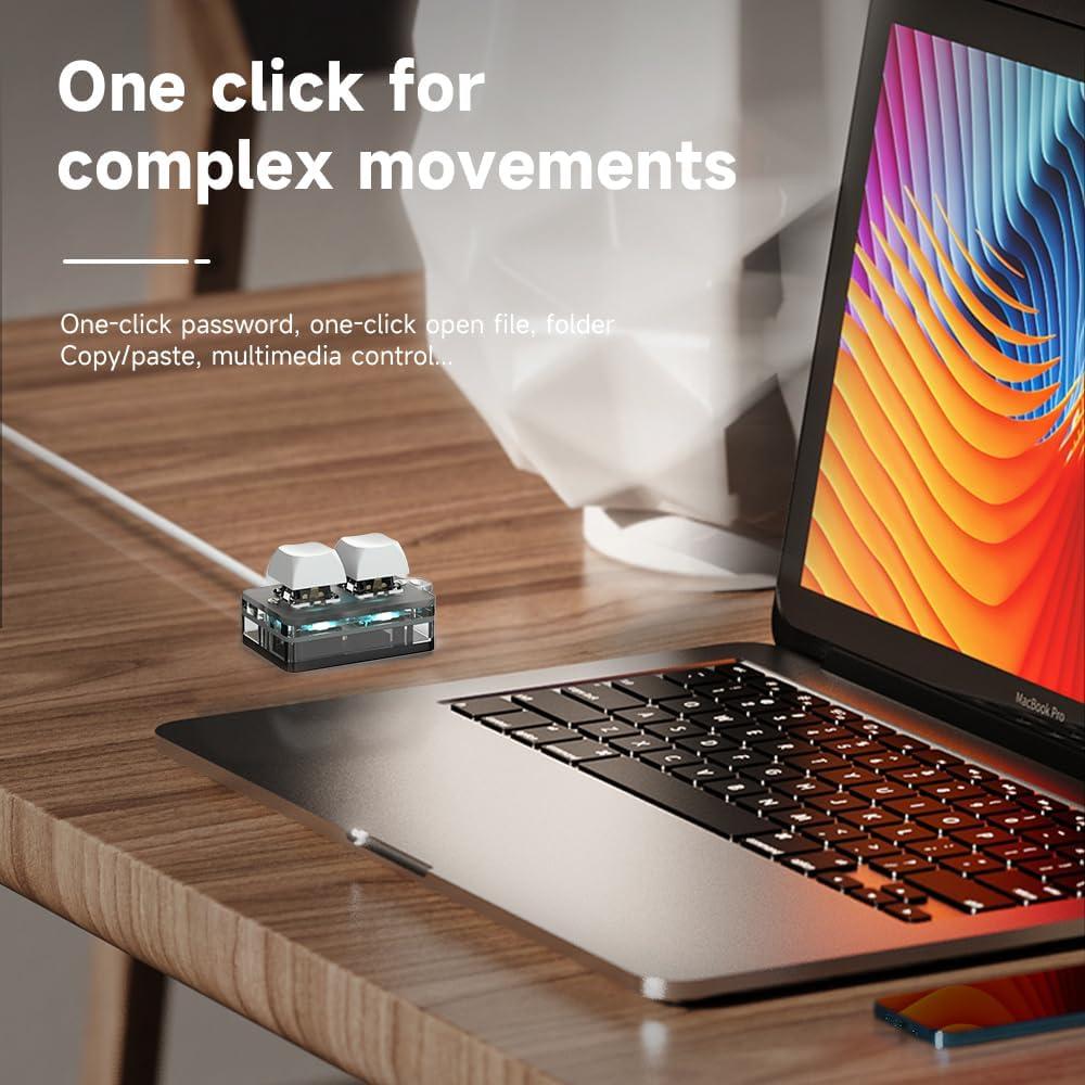 Teclado Mecánico Programable MOSHOU Blanco con Retroiluminación