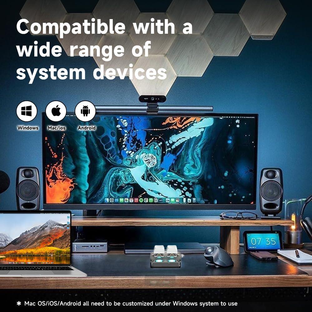 Teclado Mecánico Programable MOSHOU Blanco con Retroiluminación