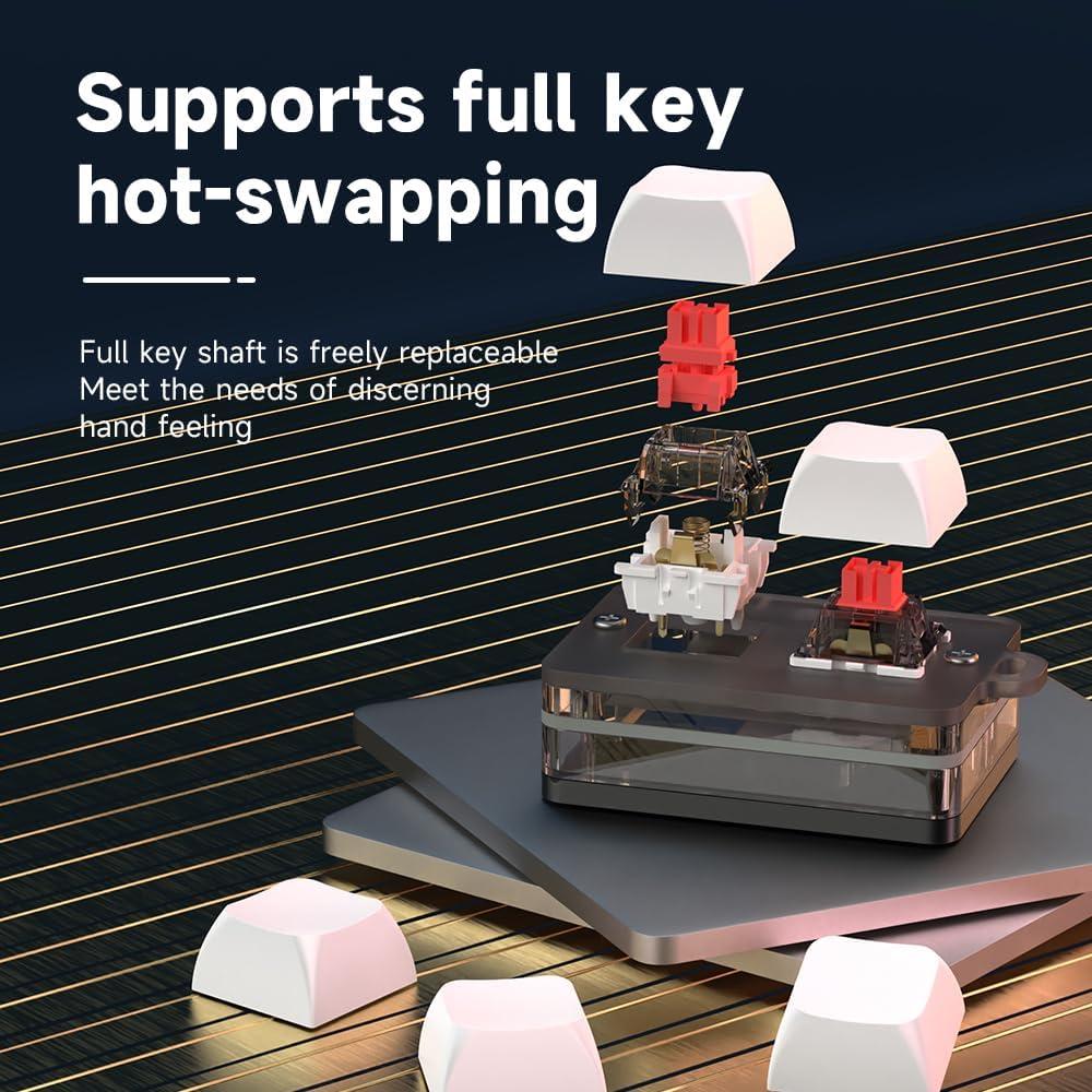 Teclado Mecánico Programable MOSHOU Blanco con Retroiluminación