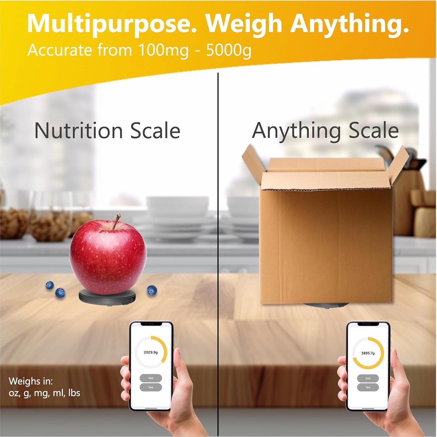 Báscula de Alimentos Gourmetmiles Portátil Recargable 4.99 kg