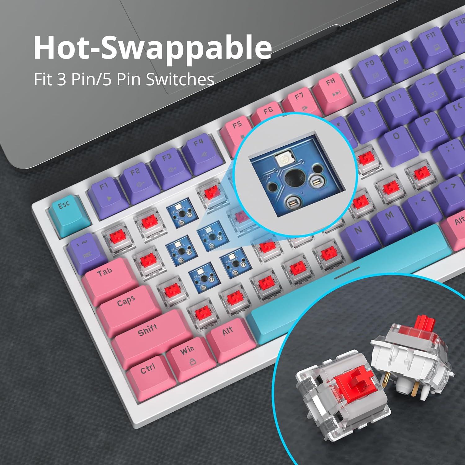 Teclado Mecánico Gaming GTSP 75% Hot Swappable RGB 82 Teclas