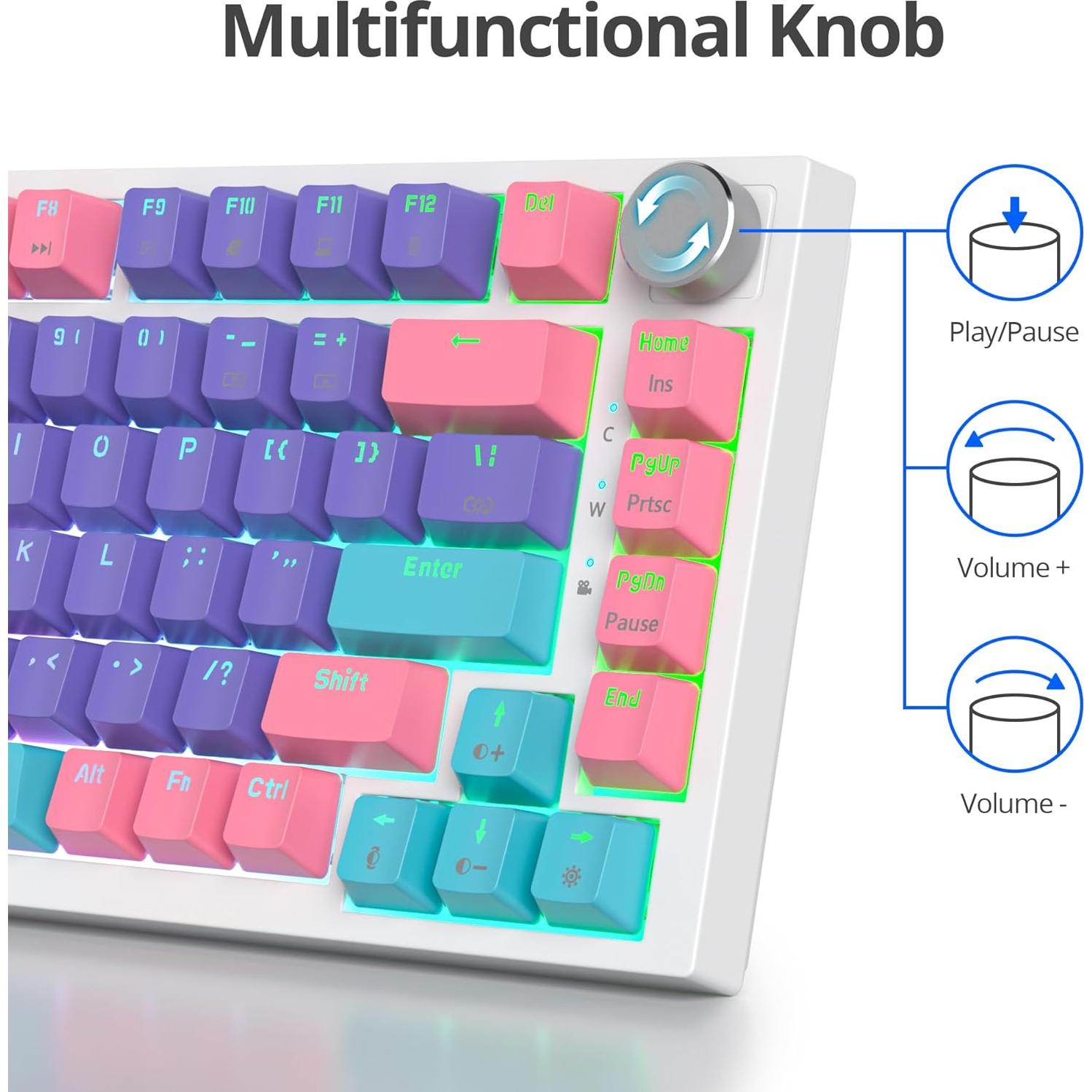 Teclado Mecánico Gaming GTSP 75% Hot Swappable RGB 82 Teclas