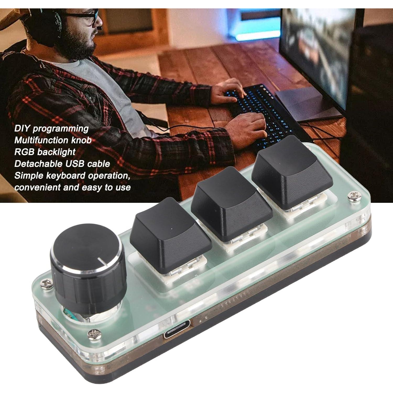 Teclado Mecánico Programable Heayzoki 3 Teclas RGB USB